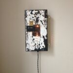 lampe créée avec des objets vintage